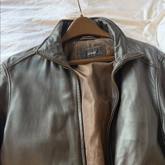 Alfani Men's Dark Brown Leather Jacket - M - Picture 5 of 8